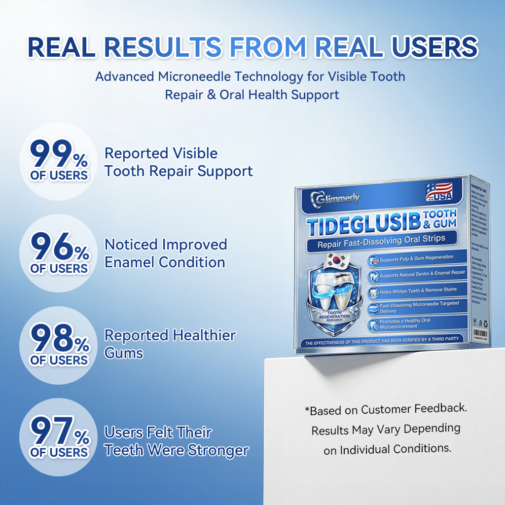Glimmerly® 🦷 Tideglusib Fast‑Dissolving Tooth & Gum Repair Oral Strips 👀 (Supports tooth repair and helps relieve gum discomfort and other common oral concerns)