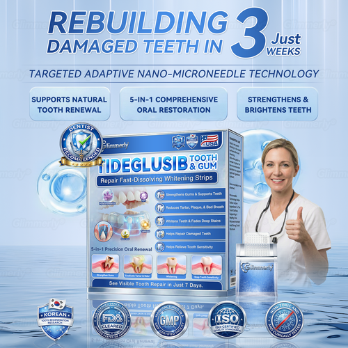 Glimmerly® 🦷 Tideglusib Fast‑Dissolving Tooth & Gum Repair Oral Strips ✨ (Supports tooth repair and helps relieve gum discomfort and other common oral concerns)