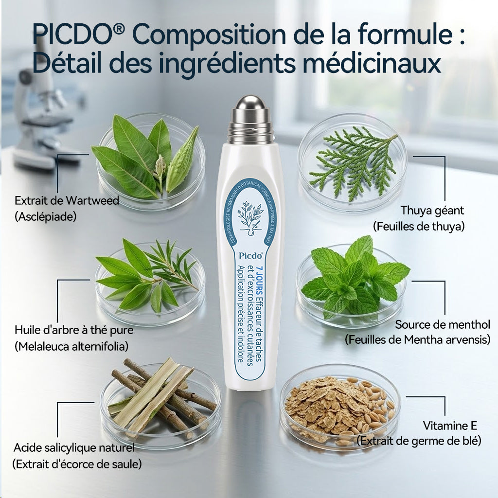 𝐏i𝐜𝐝o® 7 𝑱𝒐𝒖𝒓𝒔 𝑬𝒇𝒇𝒂𝒄𝒆𝒖𝒓 𝒅𝒆 𝒕𝒂𝒄𝒉𝒆𝒔 𝒆𝒕 𝒅’𝒆𝒙𝒄𝒓𝒐𝒊𝒔𝒔𝒂𝒏𝒄𝒆𝒔 𝒄𝒖𝒕𝒂𝒏é𝒆𝒔(Roll-on zéro douleur, zéro cicatrice)